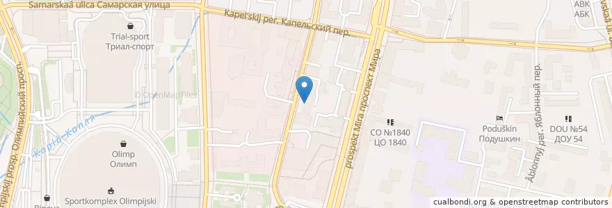 Mapa de ubicacion de Диалог en Rusland, Centraal Federaal District, Moskou, Центральный Административный Округ, Мещанский Район.