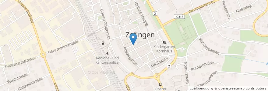 Mapa de ubicacion de Restaurant Federal en Schweiz, Aargau, Bezirk Zofingen, Zofingen.
