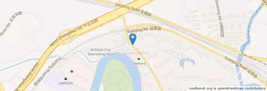 Mapa de ubicacion de 100 Zhongtan road Brilliant City en China, Xangai, 普陀区.