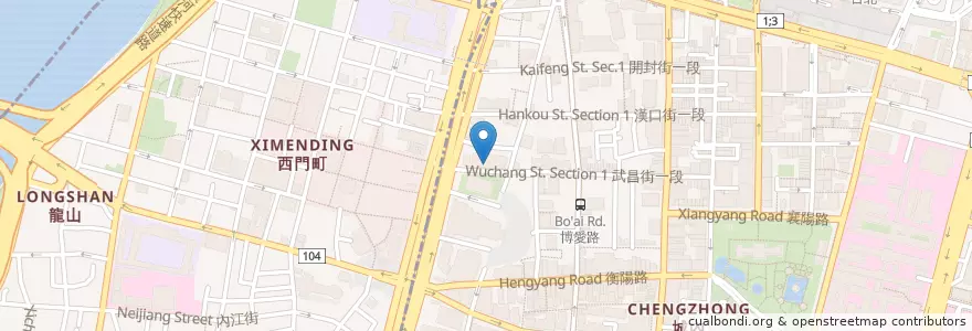 Mapa de ubicacion de 玉山商業銀行 en تایوان, 新北市, تایپه, 萬華區.
