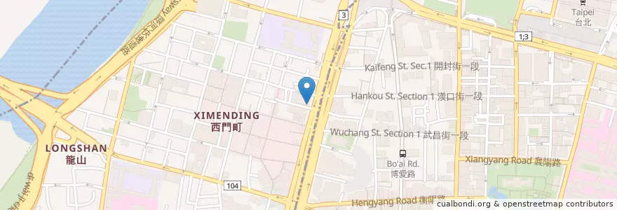 Mapa de ubicacion de 國泰世華銀行 en Taiwan, 新北市, Taipé, 萬華區.