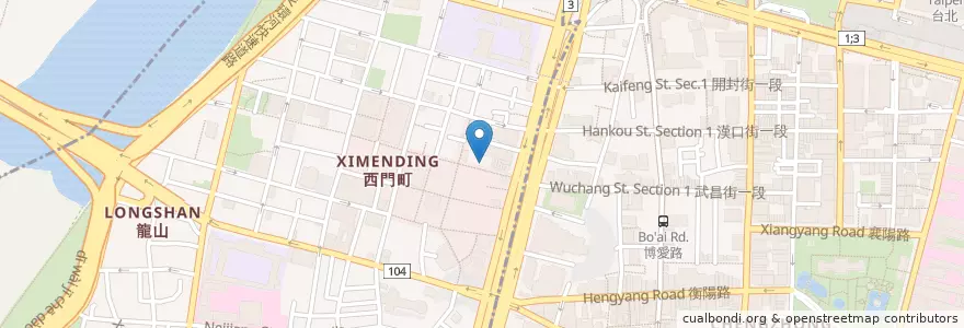 Mapa de ubicacion de らあめん花月嵐 en 臺灣, 新北市, 臺北市, 萬華區.