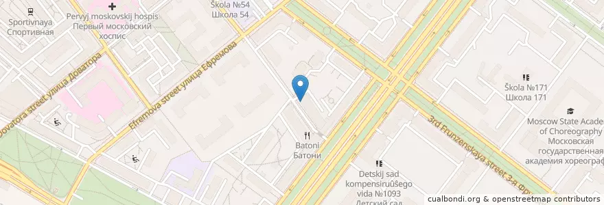 Mapa de ubicacion de Archie en Russia, Distretto Federale Centrale, Москва, Центральный Административный Округ, Район Хамовники.