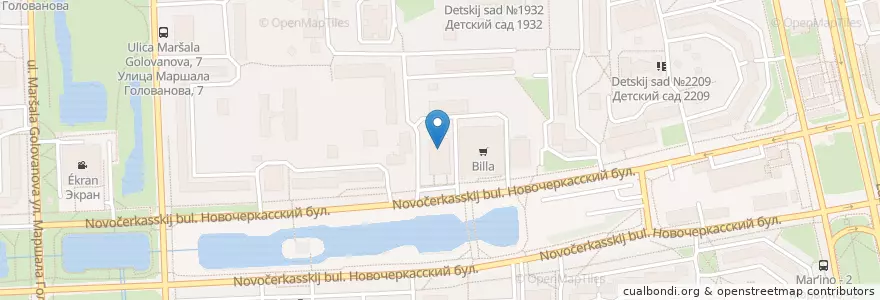 Mapa de ubicacion de А-мега en Rusland, Centraal Federaal District, Moskou, Юго-Восточный Административный Округ, Район Марьино.