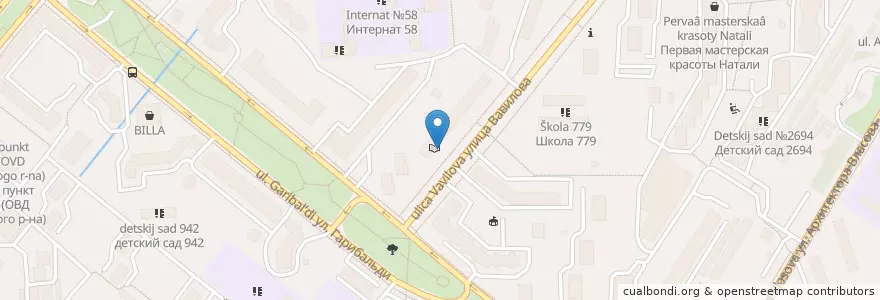 Mapa de ubicacion de Библиотека № 179 en Россия, Центральный Федеральный Округ, Москва, Юго-Западный Административный Округ.