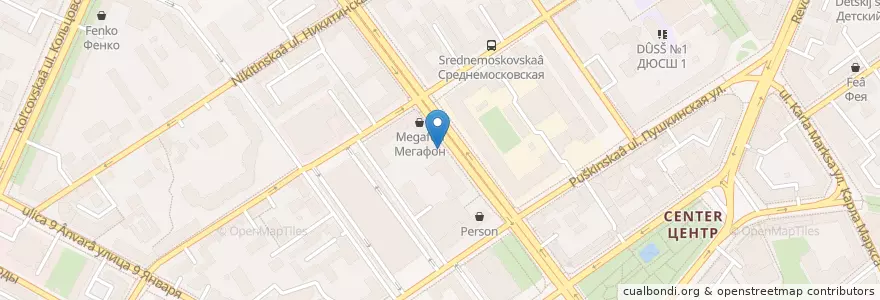 Mapa de ubicacion de Сушилка en 러시아, Центральный Федеральный Округ, Воронежская Область, Городской Округ Воронеж.