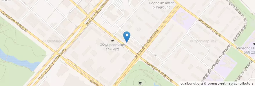 Mapa de ubicacion de Dino Grill en Coreia Do Sul, 인천, 연수구, 송도동.