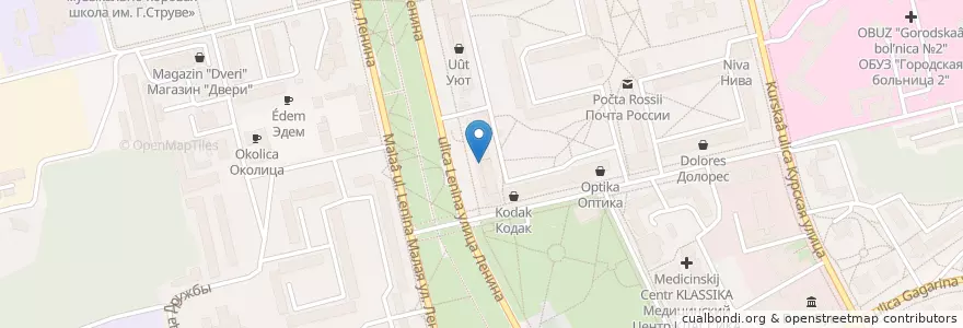 Mapa de ubicacion de Стоматология en Rusia, Distrito Federal Central, Курская Область, Городской Округ Железногорск.