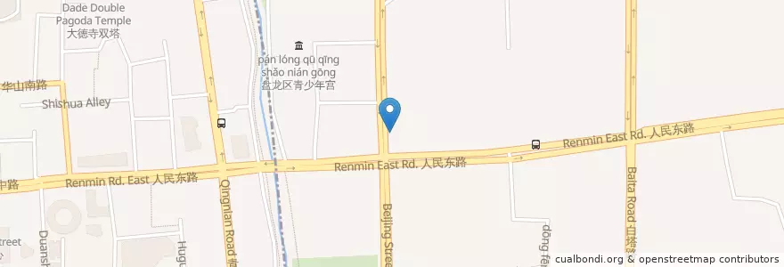 Mapa de ubicacion de 中国工商银行 ICBC en China, Yunnan, 昆明市, 盘龙区, 鼓楼街道.