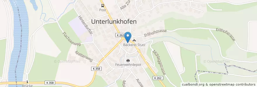 Mapa de ubicacion de Bäckerei Stutz en Schweiz, Aargau, Bezirk Bremgarten, Unterlunkhofen.