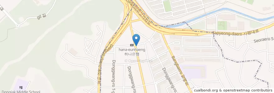 Mapa de ubicacion de STARBUCKS en 대한민국, 서울, 서초구, 방배동, 방배4동.