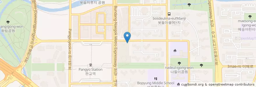 Mapa de ubicacion de 에슐리 판교월드마크점 en 대한민국, 경기도, 분당구.