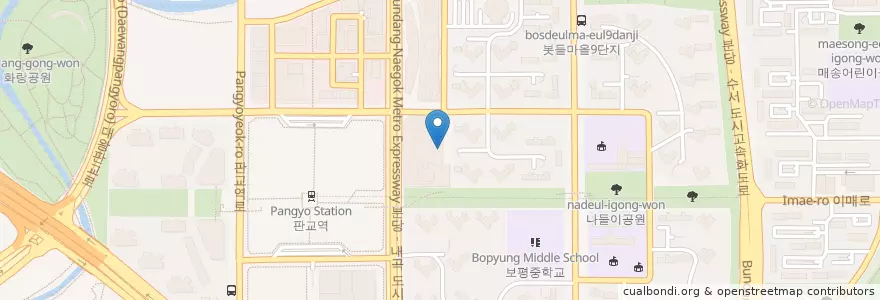 Mapa de ubicacion de 설빙 판교역점 (Sulbing) en كوريا الجنوبية, 경기도, 분당구.
