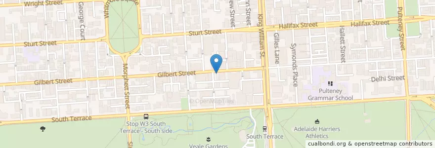 Mapa de ubicacion de Adelaide Jui Jitsu Academy en Australië, Zuid-Australië, Adelaide, Adelaide City Council.