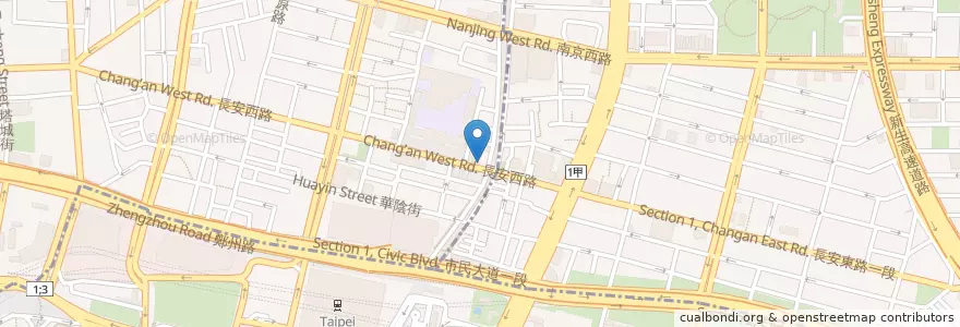 Mapa de ubicacion de 四海豆漿大王 en تايوان, تايبيه الجديدة, تايبيه, 中山區.