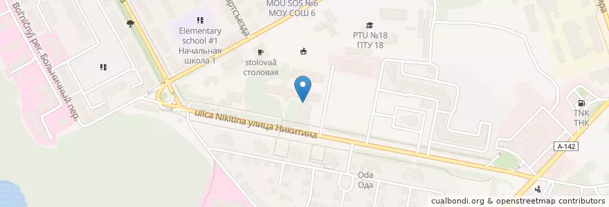 Mapa de ubicacion de Автошкола ДОСААФ России en Russia, Central Federal District, Kursk Oblast, Городской Округ Железногорск.