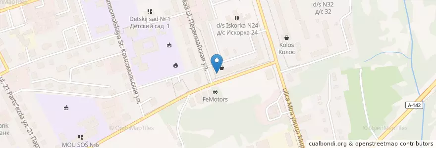 Mapa de ubicacion de Станция юных туристов en روسيا, Центральный Федеральный Округ, Курская Область, Городской Округ Железногорск.