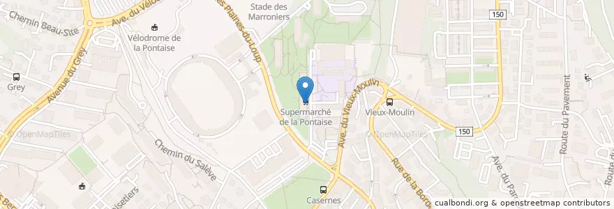 Mapa de ubicacion de Le Jasmin en Switzerland, Vaud, District De Lausanne, Lausanne.