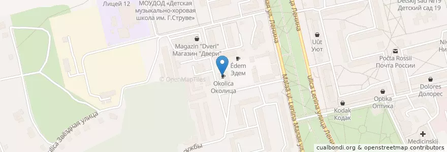 Mapa de ubicacion de Околица en Rusia, Distrito Federal Central, Курская Область, Городской Округ Железногорск.