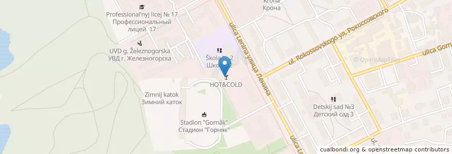 Mapa de ubicacion de HOT&COLD en Rusia, Центральный Федеральный Округ, Курская Область, Городской Округ Железногорск.