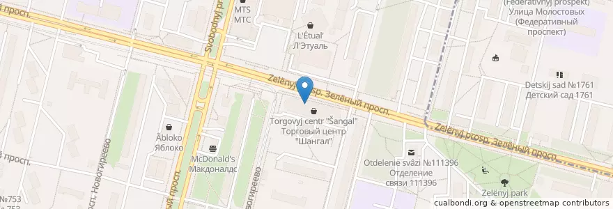 Mapa de ubicacion de Ситибанк en Rusia, Distrito Federal Central, Москва, Восточный Административный Округ, Район Новогиреево.