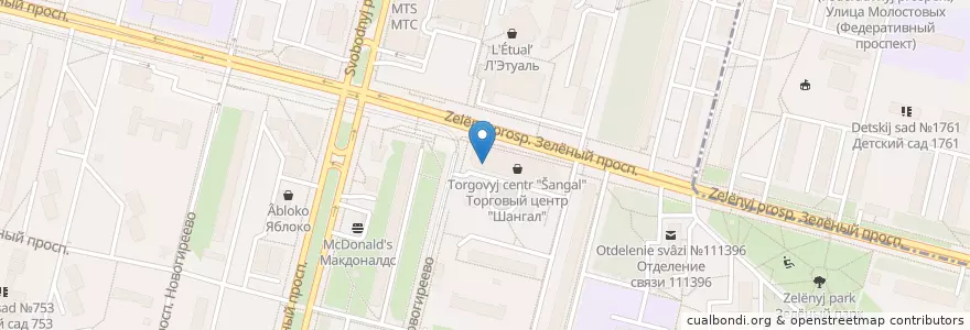 Mapa de ubicacion de Авангард en Rusia, Distrito Federal Central, Москва, Восточный Административный Округ, Район Новогиреево.