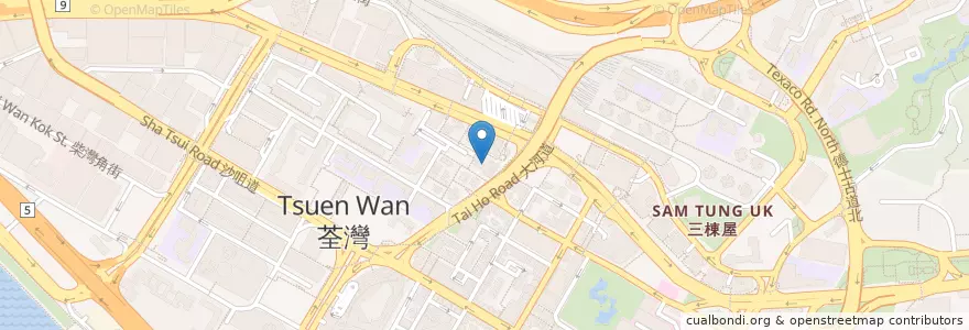 Mapa de ubicacion de 小小野餐 en China, Cantão, Hong Kong, Novos Territórios, 荃灣區 Tsuen Wan District.