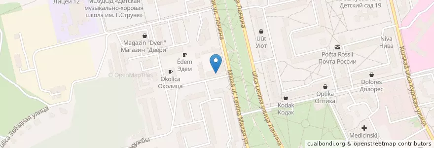 Mapa de ubicacion de Аптека en Rusia, Центральный Федеральный Округ, Курская Область, Городской Округ Железногорск.