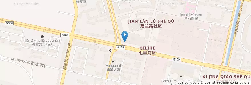 Mapa de ubicacion de KFC en China, Gansu, 兰州市 (Lanzhou), 七里河区, 敦煌路街道.