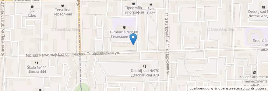 Mapa de ubicacion de Отделение "Почты России" №105554 en Russia, Central Federal District, Moscow, Eastern Administrative Okrug, Vostochnoye Izmaylovo District.
