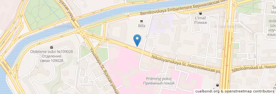 Mapa de ubicacion de ОФК Банк en Russland, Föderationskreis Zentralrussland, Moskau, Zentraler Verwaltungsbezirk, Таганский Район.