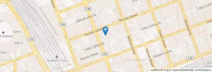 Mapa de ubicacion de Piccolocino en Австралия, Виктория, City Of Melbourne.