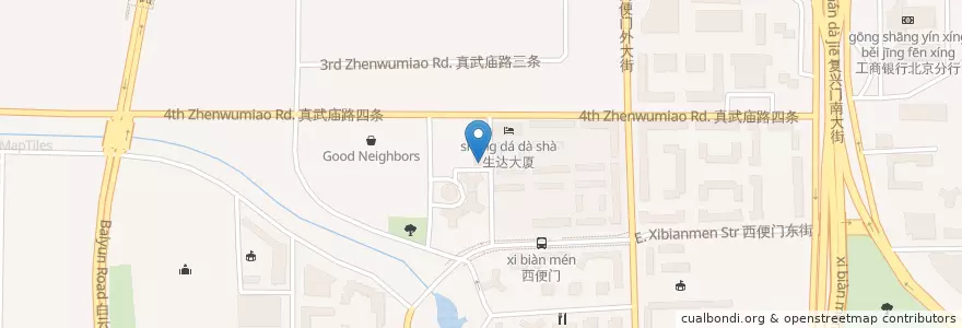 Mapa de ubicacion de 金象大药房 en 中国, 北京市, 河北省, 西城区.