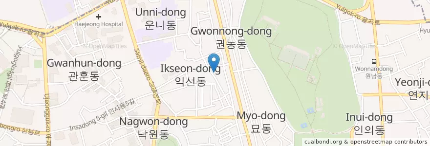 Mapa de ubicacion de 익선동121 en Corée Du Sud, Séoul, 종로구, 종로1·2·3·4가동.