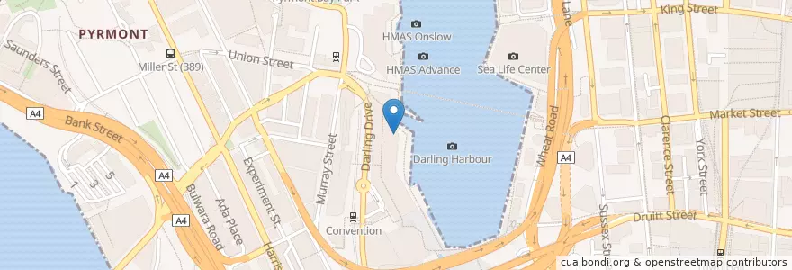 Mapa de ubicacion de The Blue Fish, Sydney en オーストラリア, ニューサウスウェールズ, Council Of The City Of Sydney, Sydney.