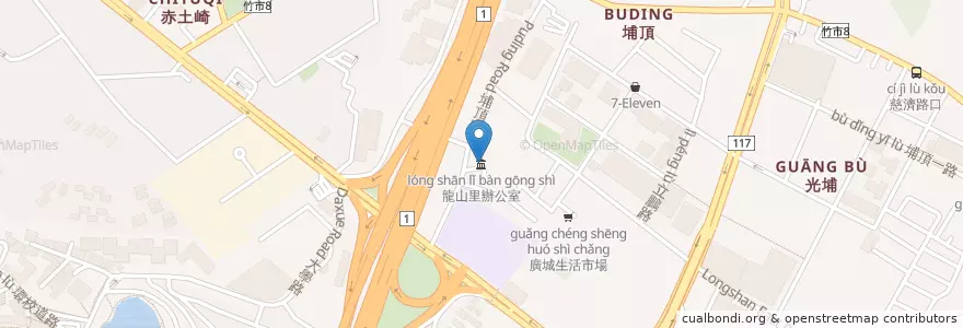 Mapa de ubicacion de 龍山里辦公室 en Tayvan, 臺灣省, Hsinchu, 東區.