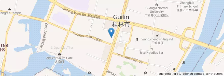 Mapa de ubicacion de 必胜客 en چین, گوانگشی, 桂林市, 秀峰区.