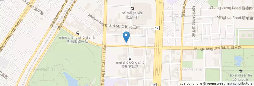 Mapa de ubicacion de 星巴克 美術館門市 en 타이완, 가오슝시, 구산 구.