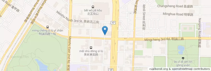 Mapa de ubicacion de 丹堤咖啡明誠美術店 en 타이완, 가오슝시, 구산 구.