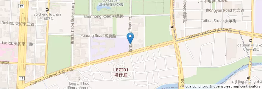 Mapa de ubicacion de 北方拉麵之家 en Tayvan, Kaohsiung, 鼓山區, 三民區.