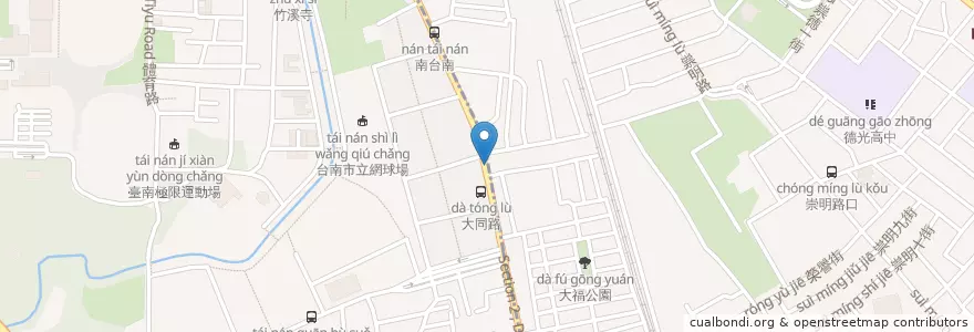 Mapa de ubicacion de 弘生西藥 en 臺灣, 臺南市, 東區.