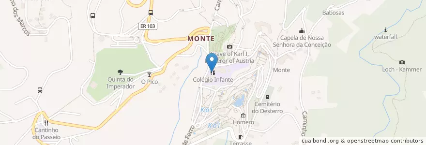 Mapa de ubicacion de Colégio Infante en پرتغال, Monte.