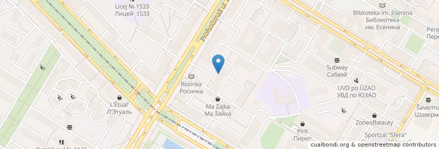 Mapa de ubicacion de Горздрав en 俄罗斯/俄羅斯, Центральный Федеральный Округ, Москва, Юго-Западный Административный Округ, Академический Район.