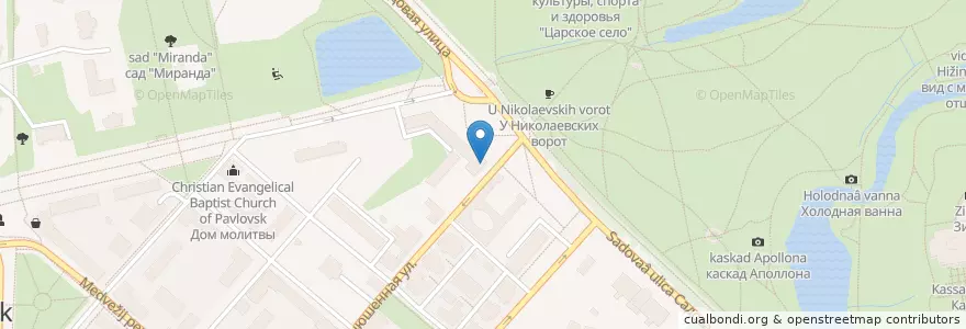 Mapa de ubicacion de Грушенька en ロシア, 北西連邦管区, レニングラード州, サンクト ペテルブルク, Пушкинский Район, Павловск.