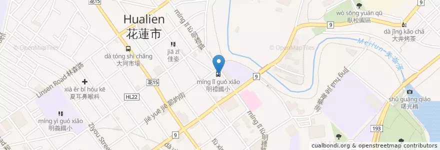 Mapa de ubicacion de 法浮納 en 타이완, 타이완성, 화롄현, 화롄 시.