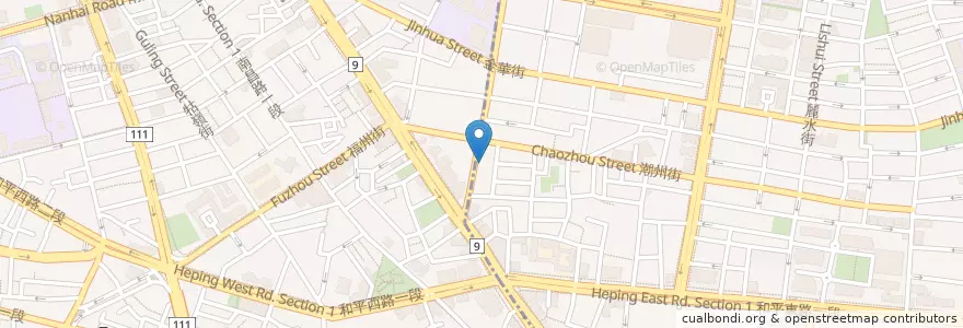 Mapa de ubicacion de 廣成港式燒臘 en تايوان, تايبيه الجديدة, تايبيه, 中正區.