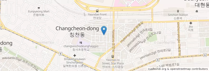 Mapa de ubicacion de 麻浦海鷗烤肉店 en Zuid-Korea, Seoel, 마포구.