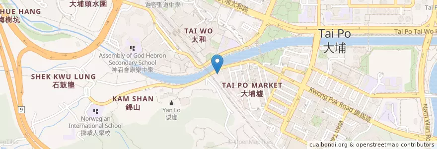 Mapa de ubicacion de 北盛街浴室 Pak Shing Street Bathhouse en چین, هنگ‌کنگ, گوانگ‌دونگ, 新界 New Territories, 大埔區 Tai Po District.