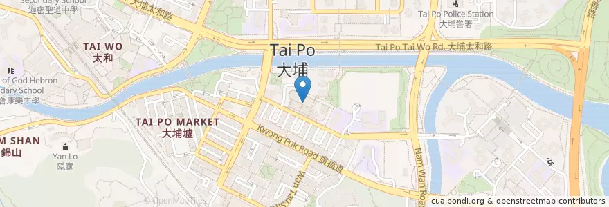 Mapa de ubicacion de 珞桐冰室 Bella's Cafe en 중국, 홍콩, 광둥성, 신제, 大埔區 Tai Po District.