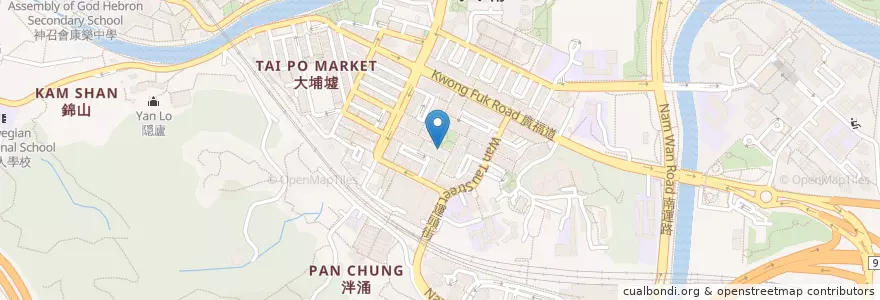 Mapa de ubicacion de 郭仔記粥麵餐廳 en Chine, Hong Kong, Guangdong, Nouveaux Territoires, 大埔區 Tai Po District.